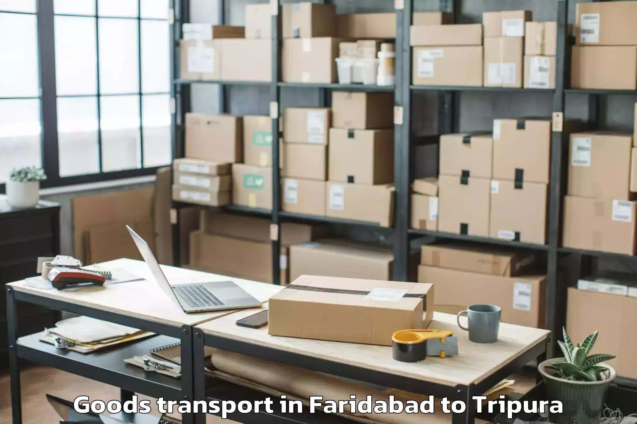 Book Your Faridabad to Manughat Goods Transport Today